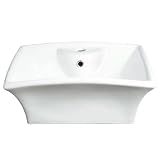 Decolav 1430-CWH Square Vitreous China Above-Counter Vessel with Overflow, White [並行輸入品]