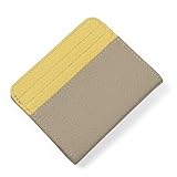 [ブランポム] 財布 ミニ財布 カードケース 財布 本革 レザー コンパクト おしゃれ bp-1077 グレージュ/イエロー