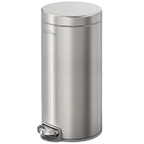 mVm フタ付き ゴミ箱 30 L ペダル式ステンレス スリム おしゃれ ダストボックス 密閉性 キッチン リビング 洗面所隙間 オフィス用 袋が見えない 頑丈 耐汚 丸形 シルバー