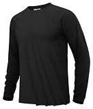 [KEFITEVD] 長袖tシャツ メンズ スポーツ ゴルフウェア 上 uvカット ティーシャツ 吸汗速乾 ランニングtシャツ ジョギング サイクルウェア インナー 作業着 ブラック 2XL