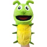 ハンドパペットぬいぐるみ 人形 動物ぬいぐるみ 口が動く 腹話術 手踊り 指人形 人形劇 子供 知育 プレゼント小道具 (毛虫)