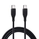 iFace Type-C to Type-C 充電ケーブル 1.2m ストレート (ブラック)【 急速充電 3A 絡みにくい USB-C & USB-C シリコン素材 アイフェイス ケーブルタイ付属 iPhone15 iPhone16 Galaxy iPad MacBook Pro 各機種対応 】