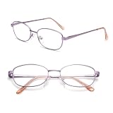 [Soarea] おしゃれ老眼鏡 レディース かわいい お洒落 老眼鏡 軽量 ブルーライトカット老眼鏡 リーディンググラス レディース 細かな作業 読書 縫製 DIY メガネケース付き UVカット老眼鏡 (パープル, 2.0)