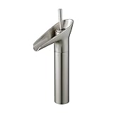 Hiendure 真鍮シングルレバー洗面器の蛇口、起毛ニッケル