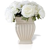 122922310 クレイ フラワーベース 花瓶 アイボリー クラシック 花器 シェル