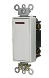 Leviton 5638 – 2 W 20-amp 120-voltデコラPlus RockerパイロットライトIlluminated On Req。ニュートラル、3ウェイAC静かスイッチ、ホワイト