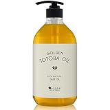 SAKURA&NATURAL ゴールデンホホバオイル 1000ml 天然100%無添加 マッサージオイル 1L 保湿 マッサージ 大容量 無臭 ボタニカル 無香料 フェイス ボディ 兼用 ボディオイル キャリアオイル