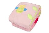 Ultra Soft Lovely Reversible Sherpa Baby Blanket Light Color Beetterflies and Flower 60x40 by Everyd