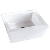 Decolav 1432-CWH Square Vitreous China Above-Counter Vessel with Overflow, White [並行輸入品]