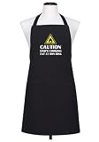 'CAUTION DAD'S COOKING, EAT AT OWN RISK'' Novelty Funny Kitchen Chef's Bib Apron by Vinylworld
