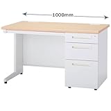 ODS-107-3 NA オフィスデスク 片袖机 W1000mm 3段袖箱 天板：ナチュラル