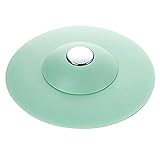 ワンタッチ 排水栓 止水栓 洗面台 流し台 お風呂 排水口 ドレイン ストッパー カバー ヘアキャッチャー 水流 切り替え (グリーン)