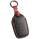 新型 VOXY 90系 キーケース ノア 90系 キーカバー ヴォクシー シエンタ ハイエース9型 トヨタ互換品 本革 voxy NOAH 90系 アクセサリー パーツ (本革4ボタン, 黒)
