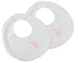 Princess Linens Garden Pique Bib, - White with Light Pink Rick Rack Trim-H by Princess Linens