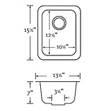Swaoi|#Swanstone US01513SB.035 15.5-In X 13.5-In Solid Surface Bar/Prep Sink, Arctic Granite, [並行輸入品