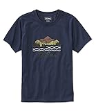 [エルエルビーン] ウィメンズ ジャパン・フィット グラフィック・アクティブ・ティ ジャパン・フィット XSサイズ Classic Navy/Mountain Scene ブルー １００００７８３７０