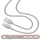 ラスタバナナ 充電 通信ケーブル やわらか シリコンケーブル USB A to Type-C 1.0m calon Jelly トープ R10CAAC3A07TA