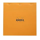 Rhodia Stapleboundパッドno。18 – a4 ( 8.25 X 11.75インチ)、グラフ、ブラック 8 1/4 x 8 1/4 オレンジ 210200C