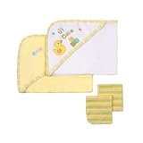 Big Oshi Hooded Terry Bath Towel with Washcloths - PLK-250 - Yellow by Big Oshi