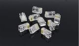 50/100個いりRJ45コネクタRJ45 CAT6 LANコネクタ CAT6対応LANケーブル用コネクタ プラグ クリスタルヘッド RJ45コネクタ CAT6 CAT5E CAT5 LANケーブル用コネクタ プラグ クリスタルヘッド 8極8芯 8P8C 金メッキネットワークコネクタ 円形（UTP）ツイストケーブル 8P8C RJ-45モジュール 配線簡単 爪折れにくい 透明 (50)