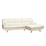 本革 ソファー カウチソファー 3人掛け レザー 座って左カウチ ホワイト