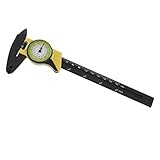 F Fityle プロ　ダイヤルキャリパー　150mm バーニヤ　内径/外径メーター　0.01mm 精度 　プラスチック　 - 黄