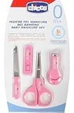 Original Manicure Set Contains Scissors, Mini Nail Clippers and Delicate file In Pink