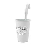 不二貿易 ガーデン フラワー  ブリキ ポット 吊下げ式 ホワイト 24085