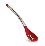 High Quality Silicone Slotted Spoon, 12-Inch, Red