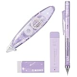トンボ鉛筆 MONO 文房具セット シマーエディション ライラック パープル 4点セット (シャーペン0.5mm シャープ芯 消しゴム 修正テープ) PCC-443EAZ