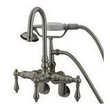 Elements of Design DT13018AL Hot Springs Wall Mount Clawfoot Tub Filler with Hand Shower, 4-3/4' in 
