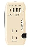 humor handy Plus 充電器 acアダプター AC 2ポート PD30W対応 Type-C 1ポート USB 3ポート 電源タップ [クリームホワイト]