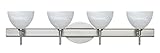 Besa照明Brella 4-led4sw-467952-led Brella – 30.38 " 20 W 4 LED Bath Vanity大理石、ガラス