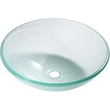 Y Decor Argonneガラス容器シンク、ブルー/オフホワイト/アクア/ Frosted、15.5 " L x 15.5 " W x 5 " D