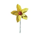 Ancient Graffiti ANCIENTAG87127 Painted Flower Yellow Spinner Stake Lrg
