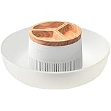 グリーンハウス 流しそうめん器 木目調の薬味トレー 静音設計 ホワイト GH-SOMENBT-WH