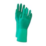 North by Honeywell LA132G/11 North NitriGuard Plus LA132G 15 Mil Flock-Lined Nitrile Gloves 8 Green 