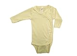Engel - Body Naissance Manches Longues - Bébé - 70% laine 30% soie - 0-3 mois (50/56) - nature