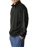 [LIMITED SELECT] リミテッドセレクト オーバーサイズ ハーフジップ メンズ ストレッチ ジャージ 上 UVカット トラックジャケット RQ1318 L A1-ブラック×チャコール