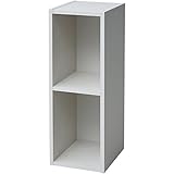 山善(YAMAZEN) A4 ブラザーズ カラーボックス 2段 ホワイトウォッシュ 幅25×奥行29×高さ73.5cm CABR-7525(JW)