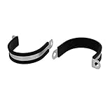 uxcell EPDMラバーライニングPクリップ ゴム 304ステンレス鋼 燃料ホースガソリンパイプ用 50mm ホースクリップ 2個入り