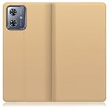 LOOF SKIN SLIM レザー 薄型 手帳型 スマホケース for motorola moto g64 5G / moto g64y 5G 用 ケース カバー 手帳型ケース カード収納 マグネット付き ベルトなし [ゴールド]