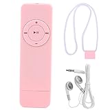 MP3プレーヤー、3.5mmイヤホン付き音楽プレーヤー、32GBメモリカード対応、10時間再生時間USBスティックMP3プレーヤー、ランニング、録音、ジム、ジョギング、スポーツ用ウォークマンMP3プレーヤー (ピンク)