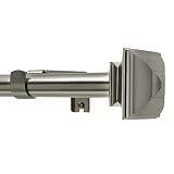 Levolor 43983783 Classic Square Rod Set, 66-to-120-Inch Width, 3/4-Inch Diameter, Satin Nickel [並行輸入