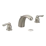 Moen 8922 CBN COMMERCIAL m-bition Widespread洗面所蛇口2.5インチのレバーハンドルと含まDrain、1.5-gpm、クラシックつや消しニッケル