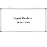 ホワイトボード 壁掛け マグネットボード幅1800×高さ900mm 壁掛け縦 横 どちら 使い いただけるマーカー付き マグネット対応 白板磁気 アルミニウム合金フレーム メモボード オフィス スクール ホームショップ用 固定金具付 壁をマグネットにする (無地ホワイトボード, 1800*900)