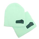 DreamYS 子供 帽子 ベビー ニットハット 手編み フリースウール厚さ かわいい 赤ちゃん帽子 やわらかい 肌さわりよく 無地 防寒保温 綿 キッズ 秋冬用 (ライトグリーン)