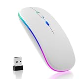 【2024業界 Type-C充電式】 マウス 無線 Bluetooth5.2 (White)