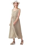 スウィートマミー (Sweet Mommy) リネン ノースリーブ ロングワンピース 3点セット 授乳服 / マタニティ L ベージュ