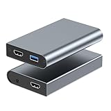 キャプチャーボード パススルー 4K 60FPS USB 3.0 外付け ビデオキャプチャー HD ゲームキャプチャー ゲーム録画 ビデオ録画 ライブ配信 医用撮像 テレビ録画 生放送用 ライブ配信用キャプチャーデバイス (グレー)
